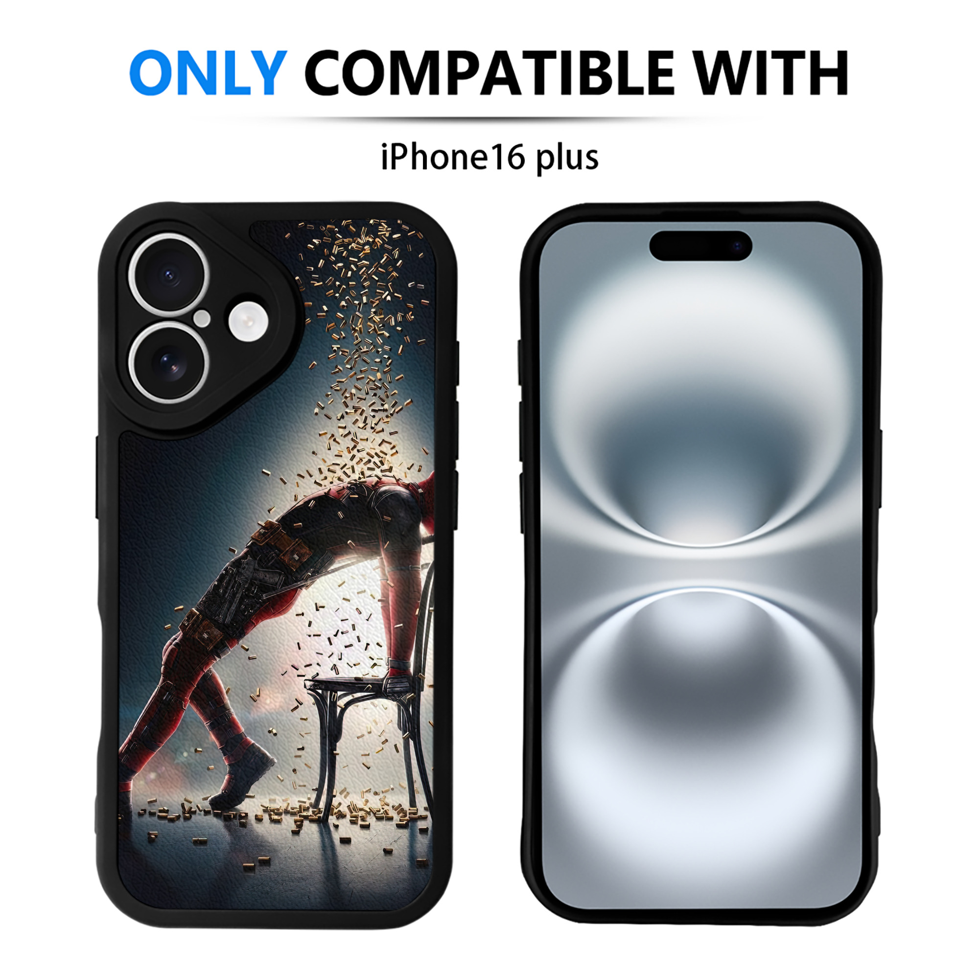 （画像用） Deadpool デッドプール 【iPhone 16シリーズ対応】シリコンスマホケース（レザー調） 材質：シリコン